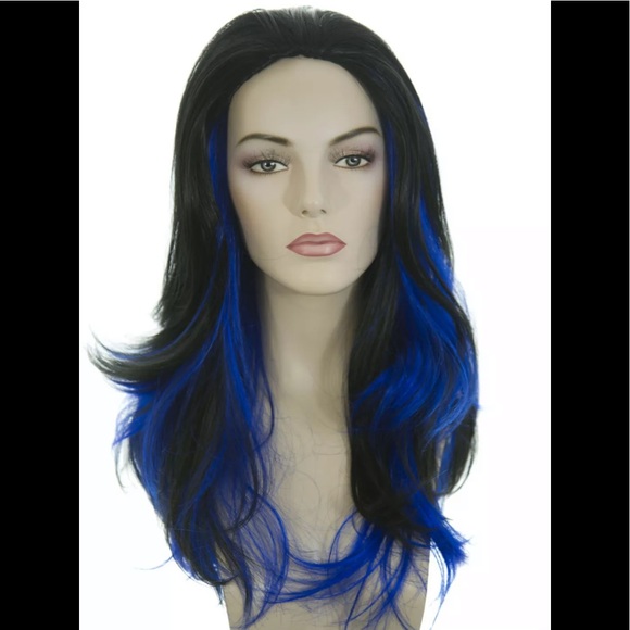 VANITY Dark Blue/Black Synthetic Wig Goth - Picture 5 of 9